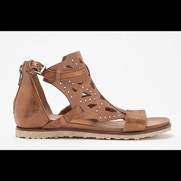 Miz Mooz Leather Embellished Sandals Taylor Bronze - Medium - Picture 1 of 4